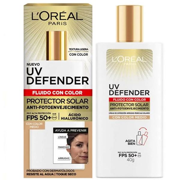 Loreal - UV DEF - CREMA - FPS 50 - FLUIDO - 40 GRS - MEDIA 