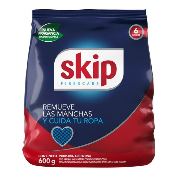 SKIP - POLVO LAVAR - PH BALANCEADO - 600 GRS