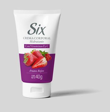 SIX - CREMA HIDRATANTE - CORPORAL - MINI - FRUTOS ROJ - 40 G