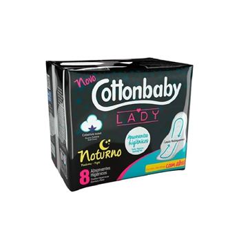  COTTONBABY - TOALLA - FEMENINA - NOCTURNA - 8 UNIDADES