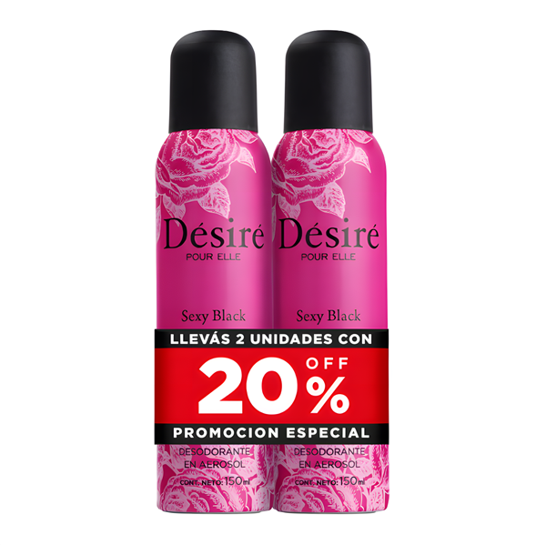 DESIRE - DEO SPRAY - PACK- SEXY BLACK- 2U