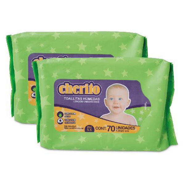 Imagen de CHERITO - TOALLITAS - PROMO - 2 X 70 UNID