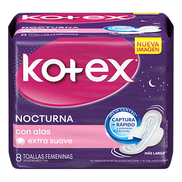 Imagen de KOTEX - TOALLA FEM - NOCTURNA - C/A - 8 UN