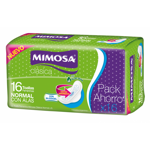 Imagen de MIMOSA - TOALLAS FEM - BRICOLAGE - C/ALAS - 16 UNID ( 24 )