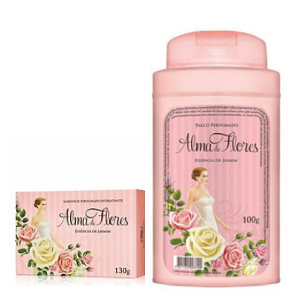 Imagen de ALMA DE FLORES - TALQUERA + JABON - BOLSITA -  JAZMIN - D**