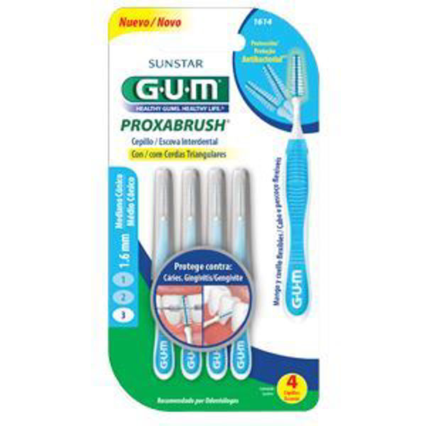 Imagen de GUM - 1614 - PROXABRUSH -  CEP. INT. - CONICO - 4 UNID - 1,6