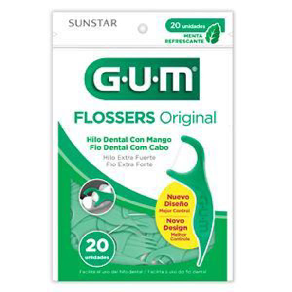 Imagen de GUM - 894 - FLOSSER - PORTA HILO DENTAL - MENTA - 20 UNIDS