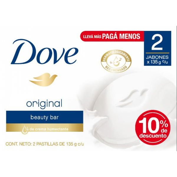 Imagen de DOVE - JABON - ORIGINAL - X 2 - X 135 GRS - 10 % DTO