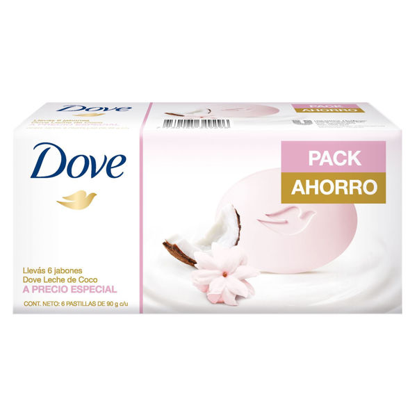 Imagen de DOVE - JABON - LECHE DE COCO -  6 x 90 GRS