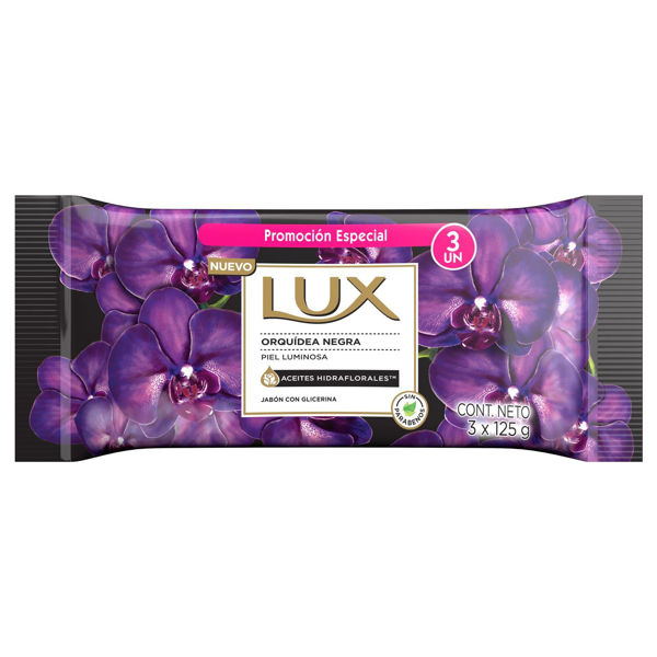 Imagen de LUX - JABON BARRA - ORQUIDEA NEGRA - 3 X 125 GRS ** - D**