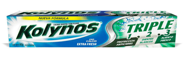 Imagen de KOLYNOS - CREMA DENTAL - TRIPLE 123 - 90 GRS - ****