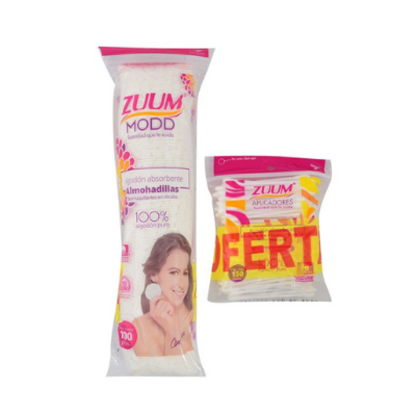 Imagen de ZUMM - PROMO DISCOS DESMAQ. 100 UNID + COTONETES 150 UNID