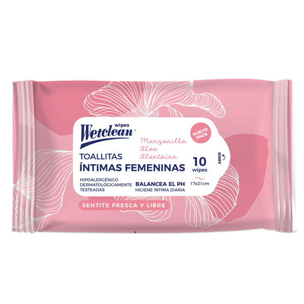 Toallitas Intimas Femeninas- WetClean - 10 unidades