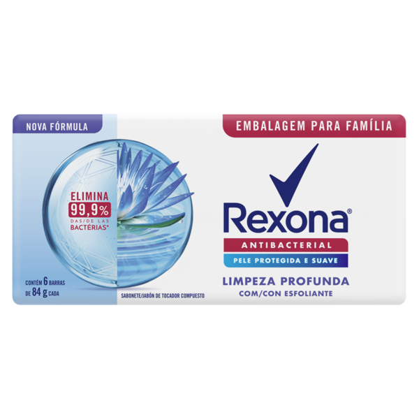 REXONA - JABON BARRA - ANTIBACTERIAL FRESH - 6 X 84 GR.
