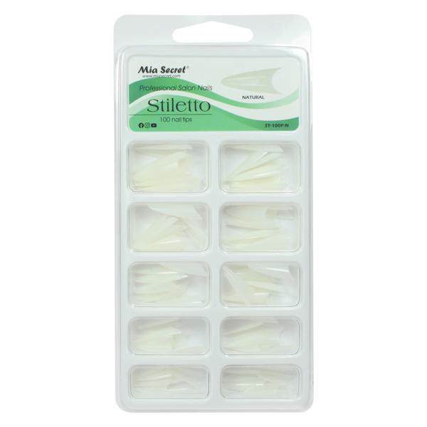 MIA SECRET - TIPS - STILETTO - 100 PCS - NATURAL 