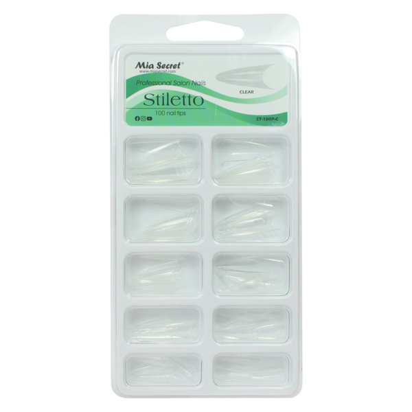 MIA SECRET - TIPS - STILETTO - 100 PCS - TRANSPARENTE 