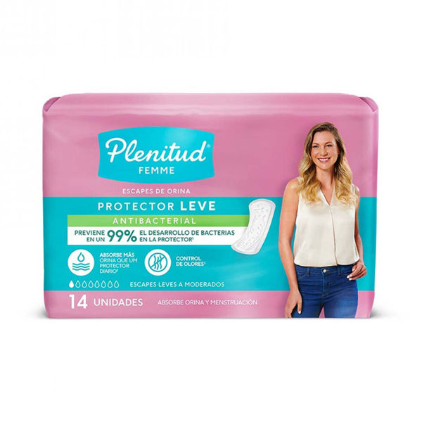 PLENITUD - FEMME - PROTECTOR LEVE - ANTIBACTERIAL - 14 UNID.