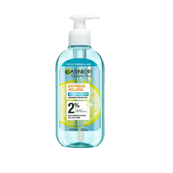 GARNIER - GEL LIMPIADOR - ACLARA - ANTI ACNE