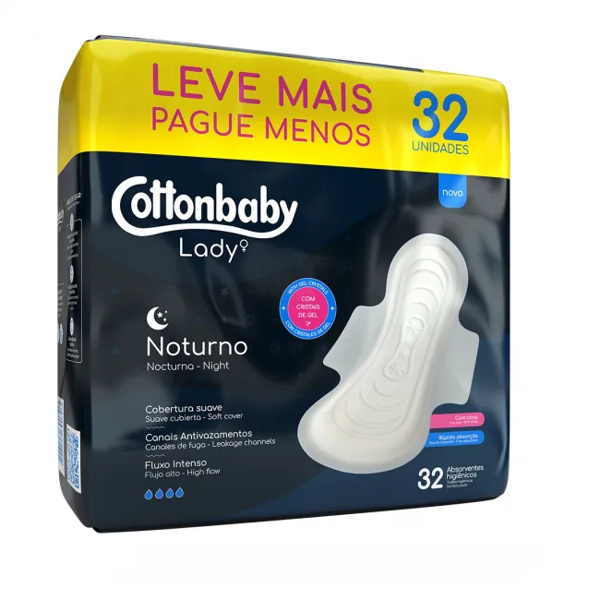 COTTONBABY - TOALLA - FEMENINA - NOCTURNA - 32 UNID