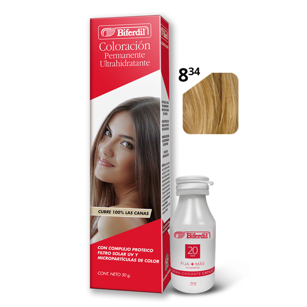 BIFERDIL - COLORACION - POMO - Nº 8.34 