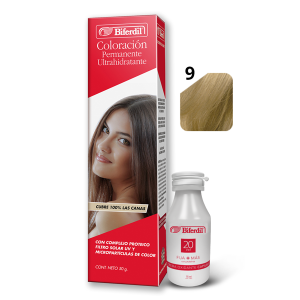 BIFERDIL - COLORACION - POMO - Nº 9 