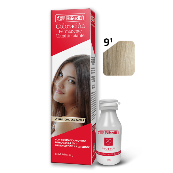 BIFERDIL - COLORACION - POMO - Nº 9.1 