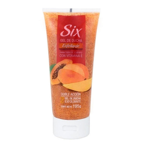 SIX - GEL DUCHA - EXFOLIANTE - 180 Grs - MANGO Y PAPAYA