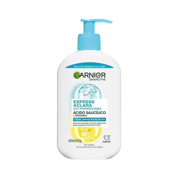 GARNIER - CREMA - ACLARA - LIMPIADORA NUTRITIVA - ANTI ACNE