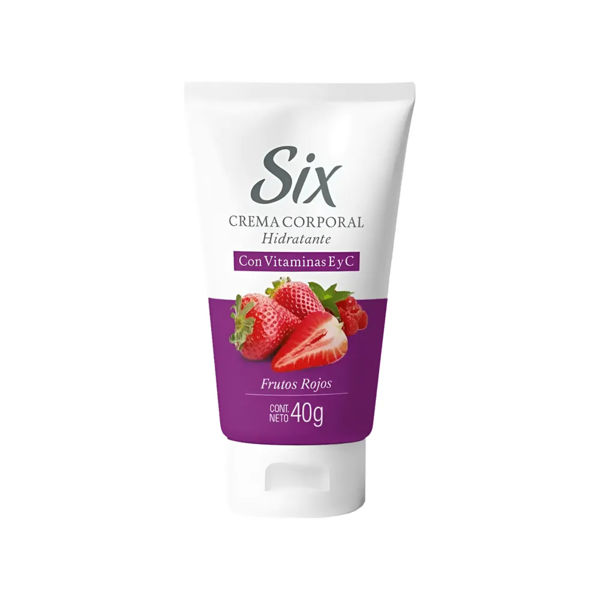 	SIX - CREMA HIDRATANTE - CORPORAL - MINI - FRUTOS ROJ - 40 G